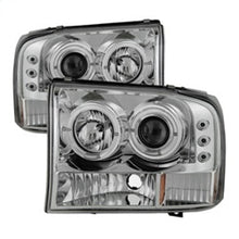Load image into Gallery viewer, Spyder Halo LED Projector Headlights for Ford F-250 Super Duty 2002-2004, Version 2 Chrome with Bulbs Included