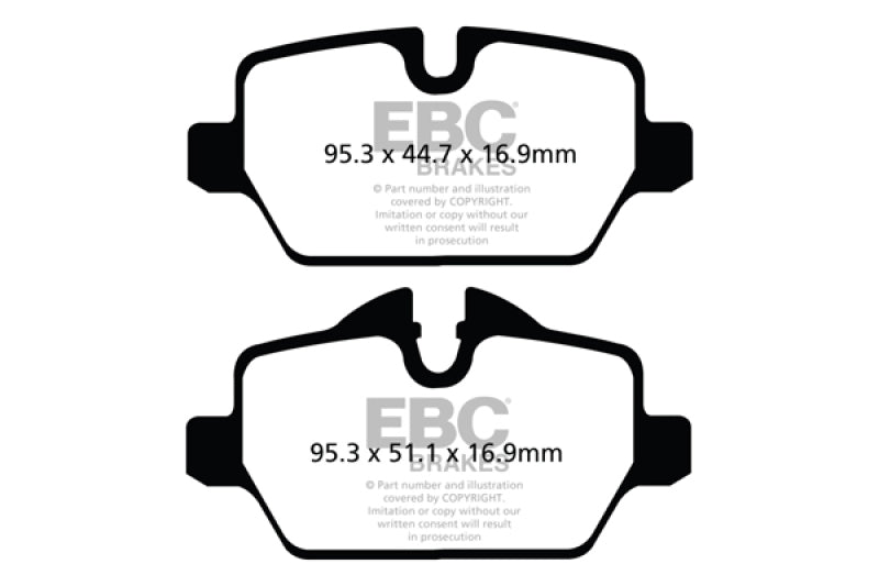 EBC Redstuff Ceramic Low Dust Rear Brake Pads for Mini Cooper Countryman (Part No. ebcDP32102C)