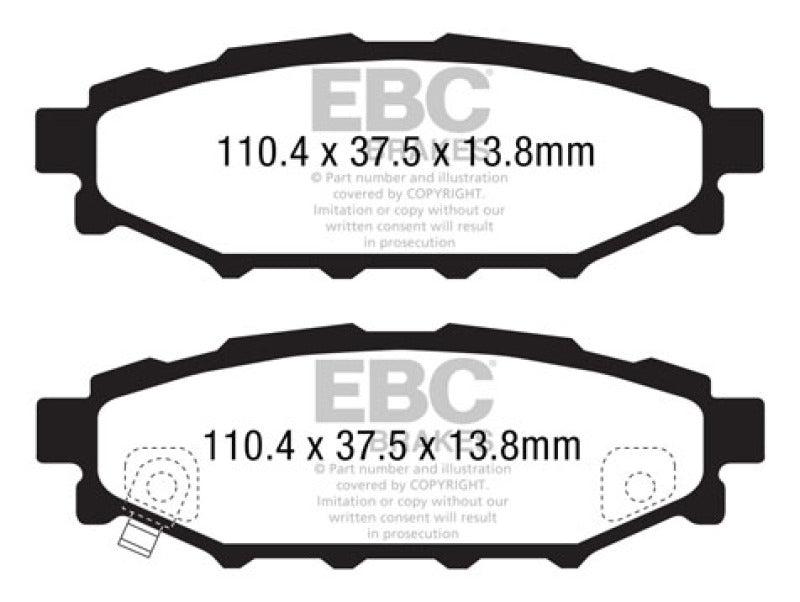 EBC Redstuff Ceramic Low Dust Brake Pads for Subaru Legacy and BRZ | Part No. EBCDP31584C