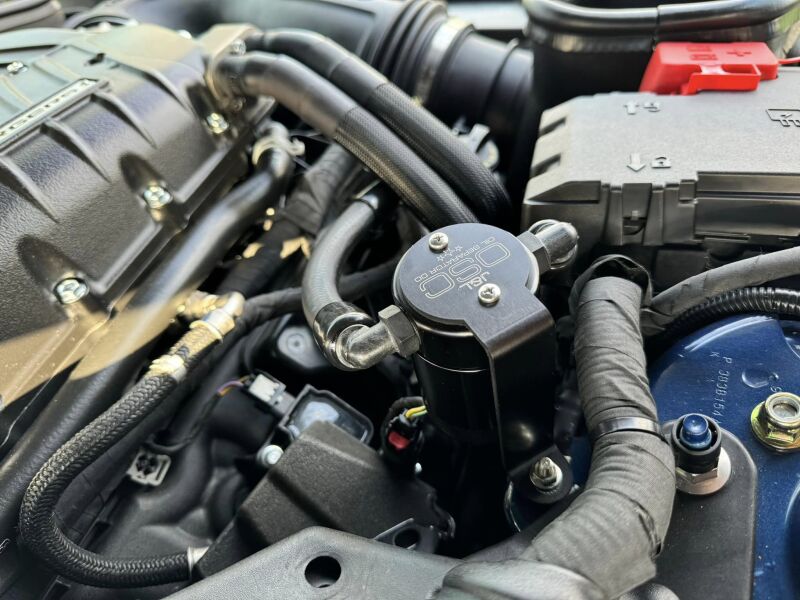 J&L JLT3092P-B Oil Separator 3.0 PCV Side, Black Anodized for 2024-2026 Ford Mustang 5.0L with Whipple Supercharger
