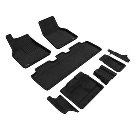 3D MAXpider KAGU Series Custom Fit All-Weather Floor Mats for Tesla Model Y (2021-2024), Black
