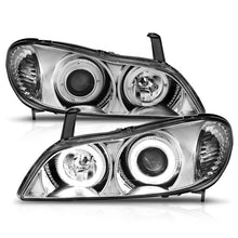 Load image into Gallery viewer, ANZO 2000-2004 Infiniti I30 and I35 Projector Headlights with Halo, Chrome Housing, Clear Lens – Pair