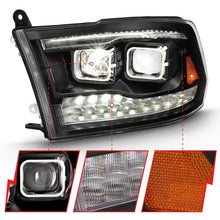 Load image into Gallery viewer, ANZO Part ANZ111464 LED Projector Headlight Set for Dodge Ram 1500 and Ram 2500, Black Housing with Amber Switchback, Pair