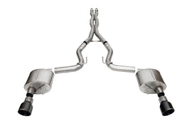 CORSA Performance 24+ Ford Mustang GT Xtreme Cat-Back Exhaust System with 3.0-inch Dual Rear Exit and 4.5-inch Black PVD Pro Tips