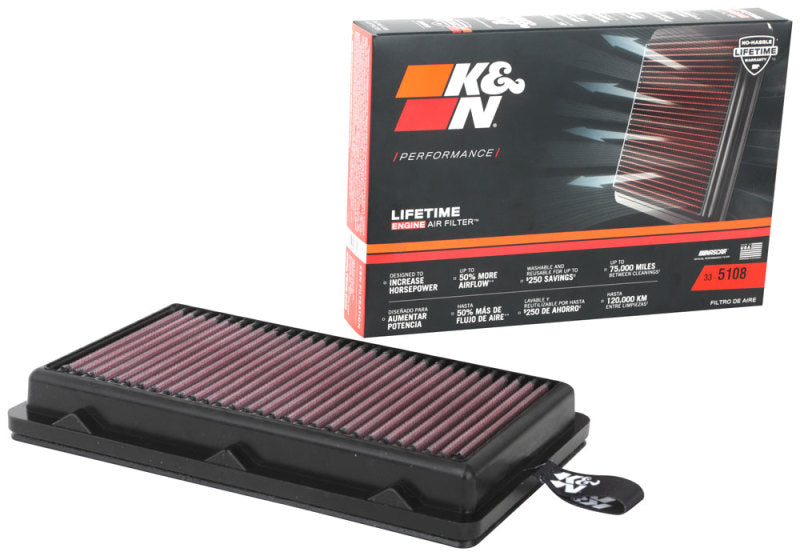 K&N Engineering High-Flow Replacement Air Filter for 2020-2021 Hyundai Sonata & Kia K5 * Part Number KN33-5108