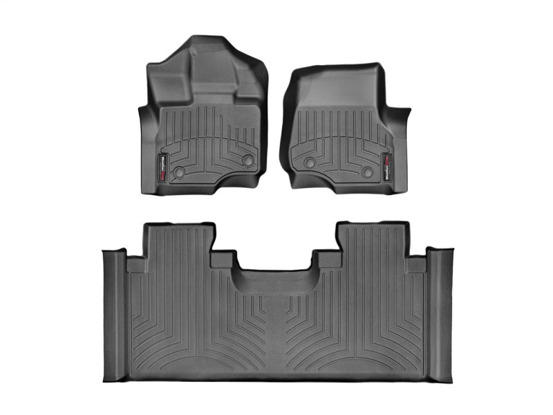 WeatherTech FloorLiner DigitalFit for 2015-2016 Ford F-150 SuperCab - Black, Front and Rear, First Row Bucket Seating