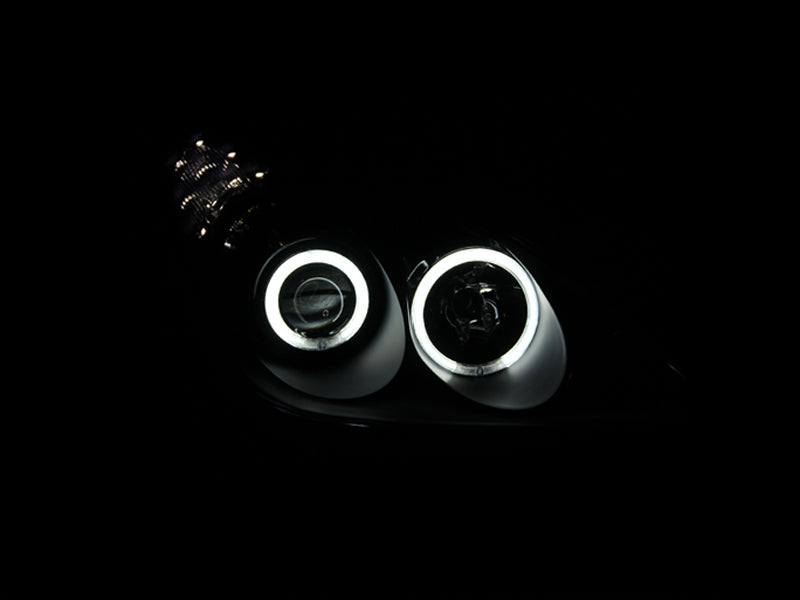 ANZO 2002-2003 Lexus ES300 Projector Headlights with Halo, Black Housing, Clear Lens – Pair