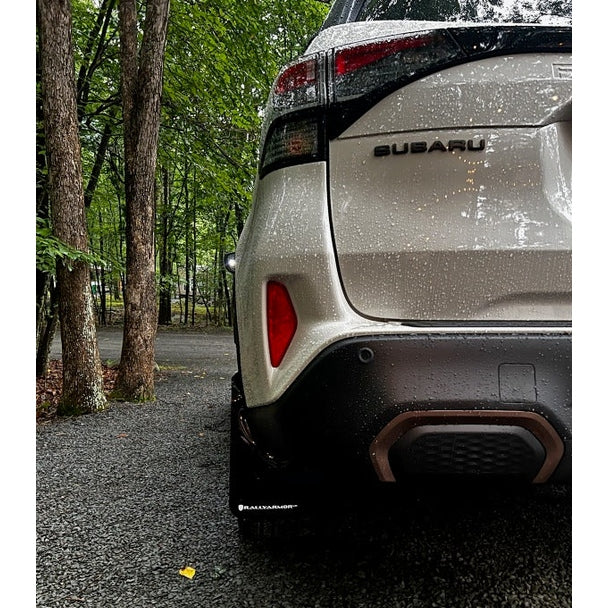 Rally Armor UR Series Mud Flaps for Subaru Forester 25-26 Inch with Metallic Black Logo