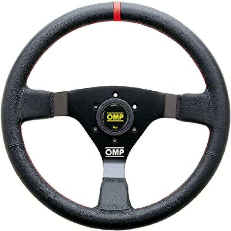 OMP WRC Steering Wheel Black and Red Leather - Part Number OMPOD0-1980-073