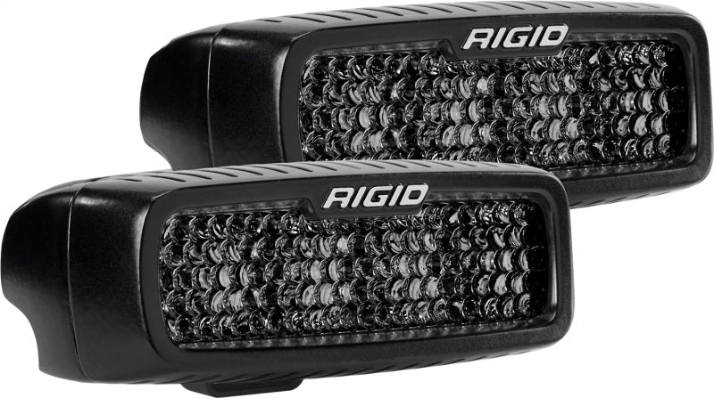 Rigid Industries SR-Q Series PRO Midnight Edition LED Spot Lights * Diffused Pair for Automotive Use