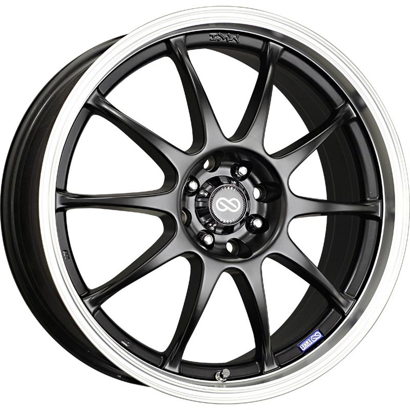 Enkei J10 16x7 Alloy Wheel with Machined Lip – 4x100/114.3 Bolt Pattern, 42mm Offset, Matte Black Finish