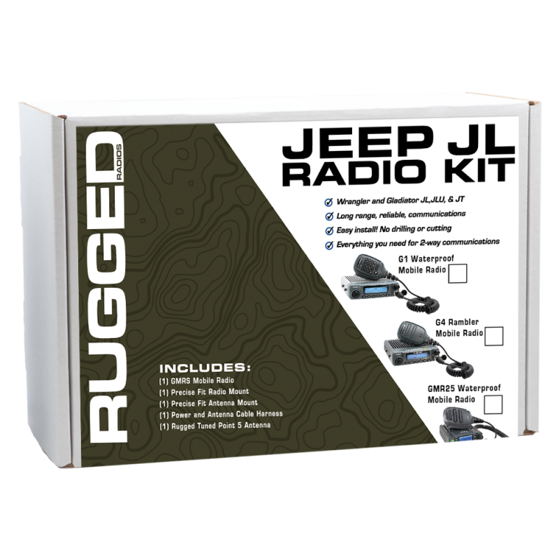 Rugged Radios GMR25 25-Watt Waterproof GMRS Radio Kit for Jeep Wrangler JL/JLU and Gladiator JT