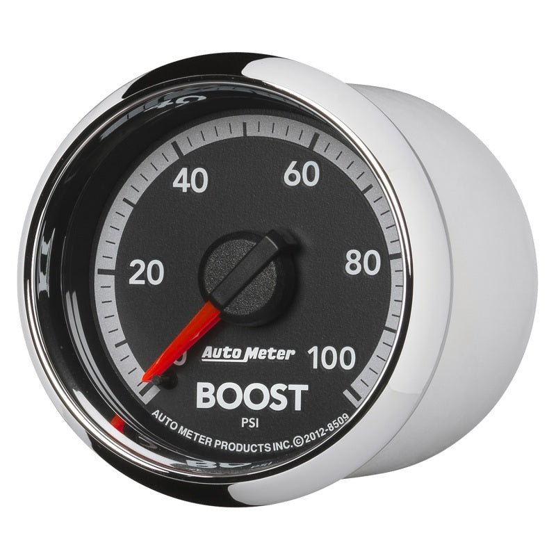 AutoMeter Gen4 Dodge Factory Match 52.4mm Mechanical Boost Gauge — 0-100 PSI for Ram 1500 and 2500