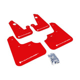 Rally Armor 07-17 Mitsubishi Lancer Red UR Mud Flap with White Logo - Durable Polyurethane Protection