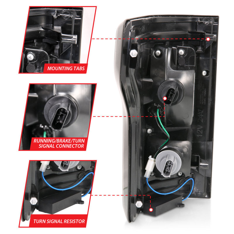 ANZO 15-17 Ford F-150 LED Tail Light Assembly with Smoke Sequential Lens – Pair