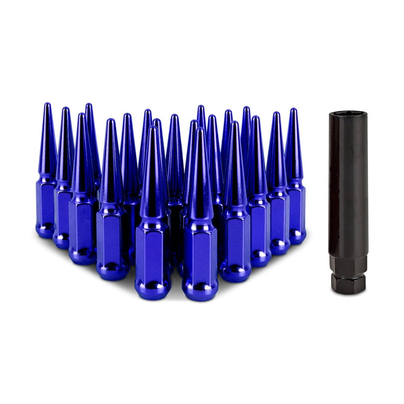 Mishimoto Steel Spiked Lug Nuts M12x1.5 – 20-Piece Blue Set for BMW Z3