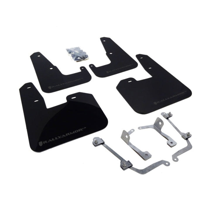 Rally Armor UR Series Polyurethane Mud Flap Set for Subaru Impreza and WRX Hatchback – Black with Grey Logo