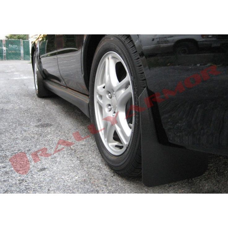 Rally Armor Basic Black Mud Flap Set for Subaru Impreza 2004-2007 - Durable Rally-Inspired Protection