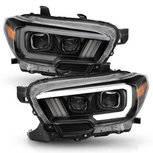 Load image into Gallery viewer, ANZO 2016-2017 Toyota Tacoma Projector Headlights with Plank Style Switchback in Black and Amber with DRL