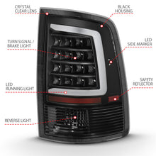 Load image into Gallery viewer, ANZO LED Tail Light Assembly for Dodge Ram 1500 and 2500 - Clear Lens, Black Housing - Pair