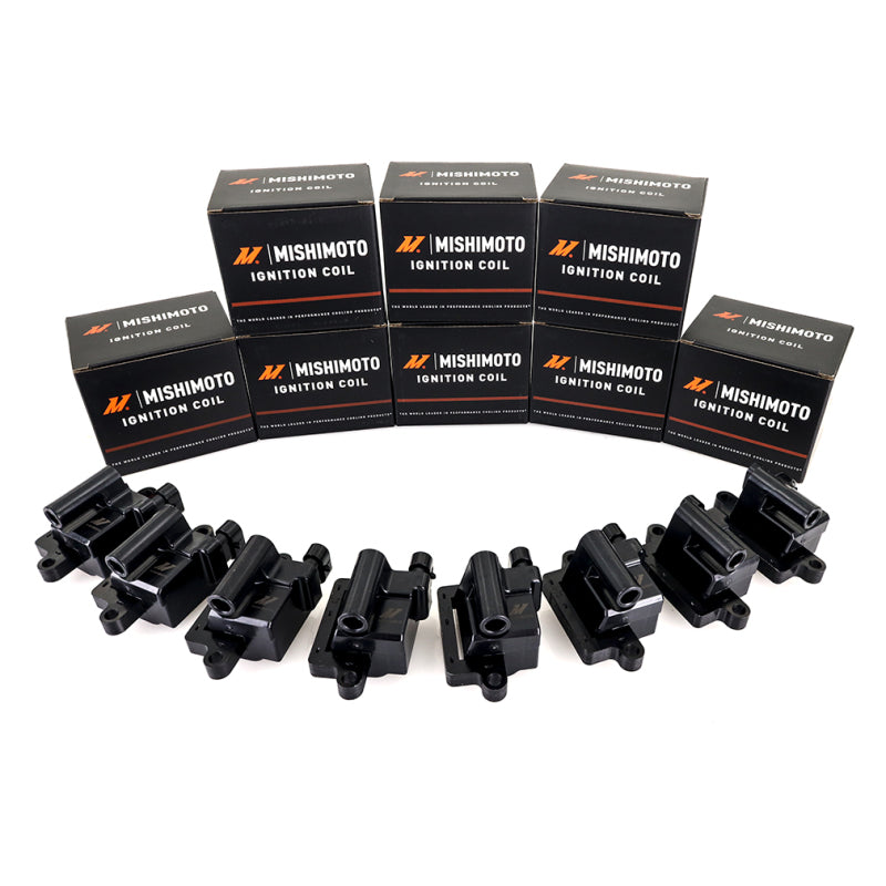 Mishimoto GM Square Style Engine Ignition Coil Set for 2006 GMC Yukon XL, Chevrolet Suburban, and Avalanche