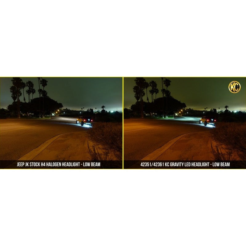 KC HiLiTES 97-06 Jeep TJ/Universal 7-Inch Gravity LED Headlights - DOT Approved Replacement Pair