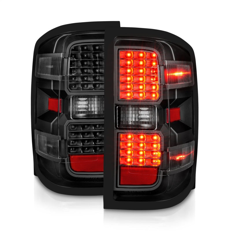 ANZO 15-19 Chevy Silverado 2500HD/3500HD LED Tail Light Assembly with Clear Lens and Black Housing