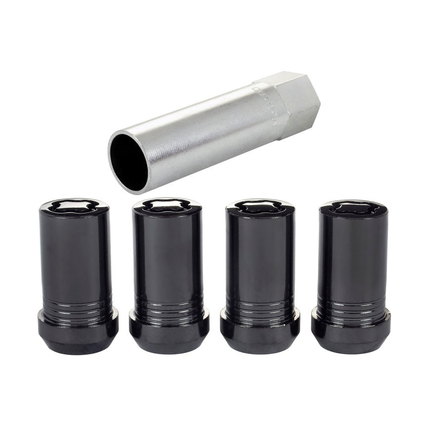 McGard Black Tuner Style Cone Seat Wheel Lock Set M14 x 1.5 Thread - 4 Pack