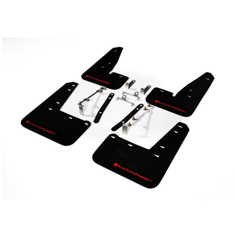 Rally Armor UR Series Black Mud Flaps with Red Logo for Toyota GR Corolla 2023-2025