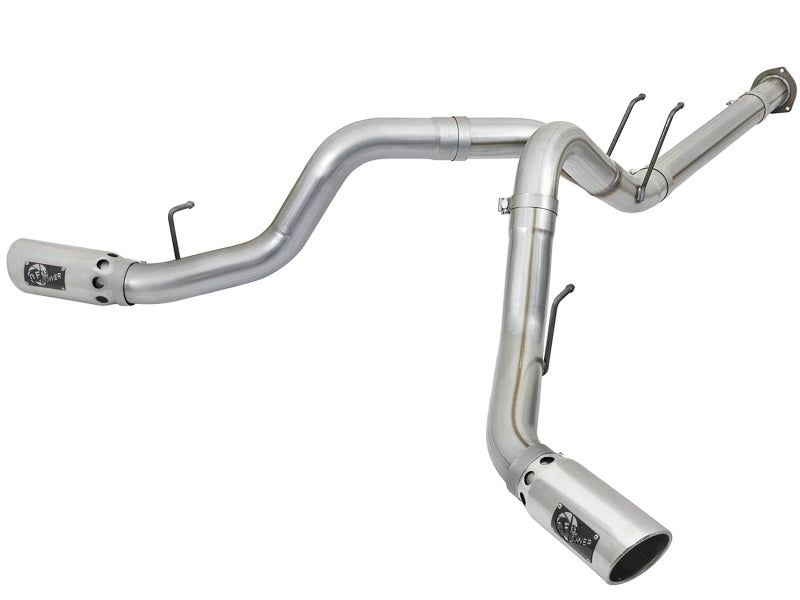 aFe ATLAS 4-Inch DPF-Back Aluminum Steel Exhaust System with Polished Tips for 2017 Ford Diesel Trucks V8-6.7L