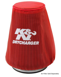K&N Engineering Red Drycharger 5.25in x 3in Round Tapered Air Filter Wrap for Polaris SL Series and SLT Models