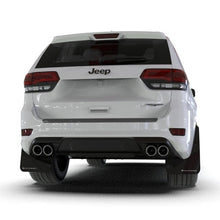 Load image into Gallery viewer, Rally Armor 18-22 Jeep Grand Cherokee SRT Trackhawk Black UR Mud Flap with White Logo