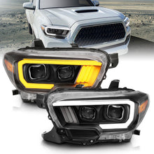 Load image into Gallery viewer, ANZO 2016-2017 Toyota Tacoma Projector Headlights with Plank Style Switchback in Black and Amber