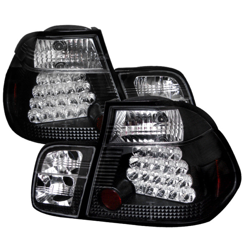 Spyder BMW E46 3-Series 99-01 LED Tail Lights in Black with Stock Bulb Compatibility
