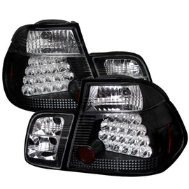 Spyder BMW E46 3-Series 99-01 LED Tail Lights in Black with Stock Bulb Compatibility