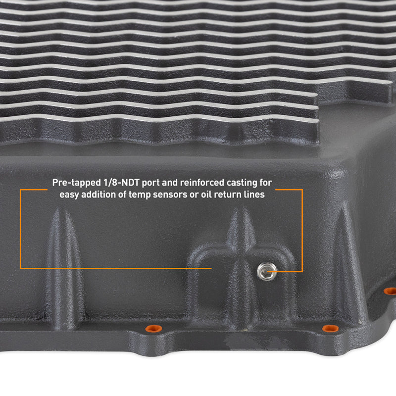 Mishimoto Aluminum Transmission Pan for 2011-2019 Ford 6.7L Powerstroke - Cast Aluminum with Gunmetal Gray Finish