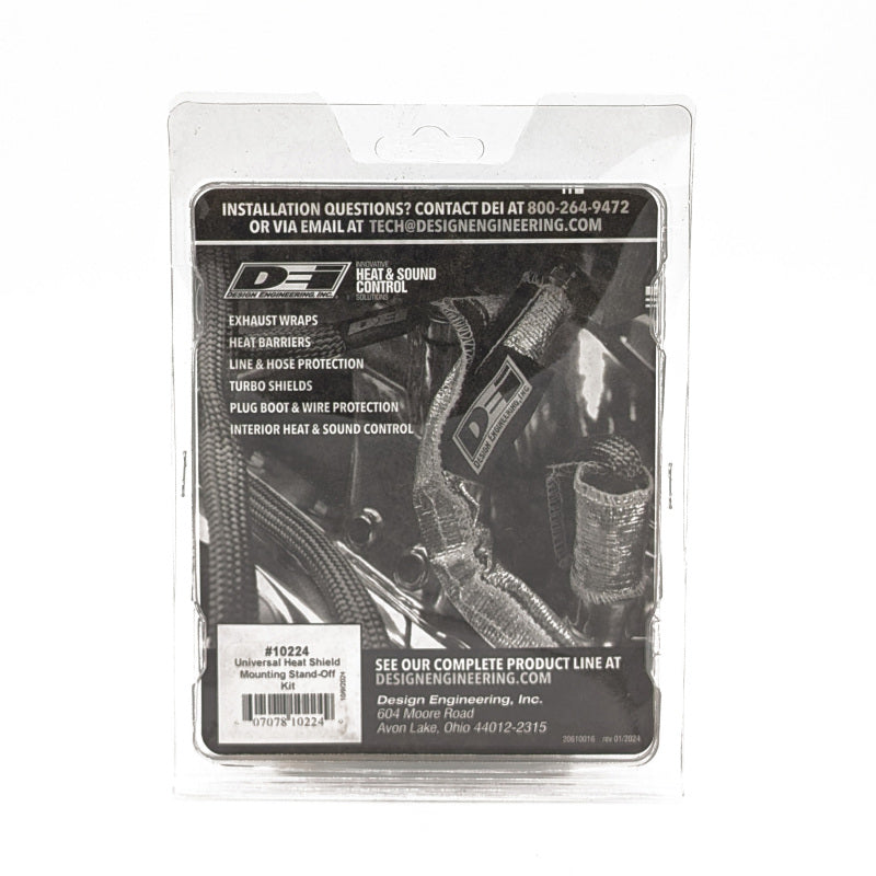 DEI Universal Heat Shield Stand-Off Mounting Kit - 1/2 inch Stainless Steel Brackets for Automotive Heat Shield Installation