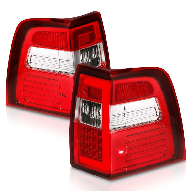 ANZO 07-17 Ford Expedition LED Tail Lights with Light Bar and Chrome Housing