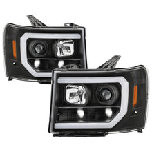 Load image into Gallery viewer, Spyder GMC Sierra 1500/2500/3500 2007-2013 Denali Black LED Projector Headlights (Part No. PRO-YD-GS07V2PL-BK)