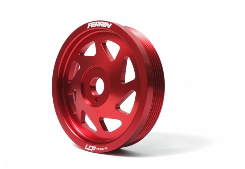 Perrin Performance Lightened Crank Pulley for Subaru WRX, BRZ, FXT, and Crosstrek - Red