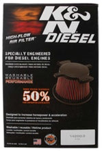Load image into Gallery viewer, K&amp;N Engineering Part E-0781 High-Flow Reusable Air Filter for 2010 GMC Sierra 2500HD and 3500HD, Chevrolet Silverado 2500HD and 3500HD with 6.6L Duramax V8 Diesel