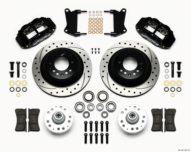 Wilwood Narrow Superlite 6R Front Hub & Rotor Kit with 12.88-inch Drilled Rotors for 1964-1974 American Muscle Cars