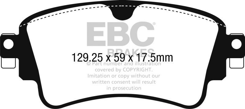 EBC Redstuff Ceramic Low Dust Brake Pads for 2017-2018 Audi A4 and S4 Models
