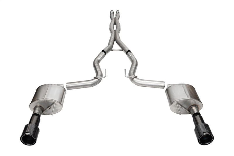 Corsa 2024 Ford Mustang GT 5.0L V8 Xtreme 4.5-Inch Cat-Back Exhaust System with Carbon Fiber Tips