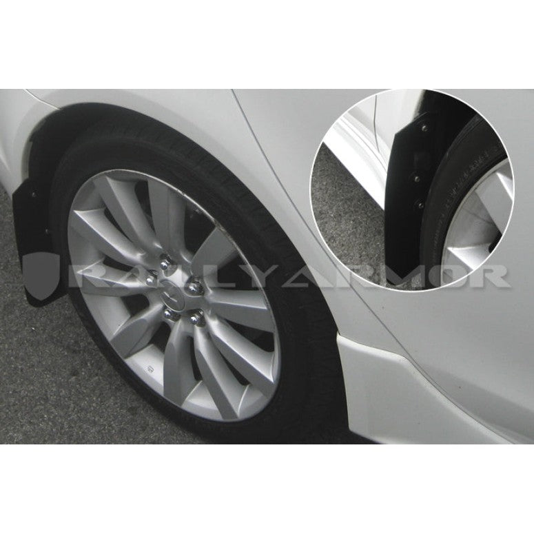 Rally Armor Basic Black Mud Flap Set for Mitsubishi Lancer 2007-2015