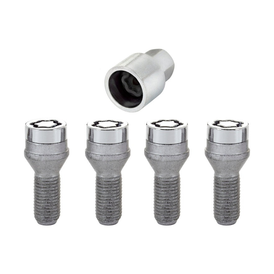 McGard Chrome Cone Seat Wheel Lock Bolt Set M14 x 1.25 Thread - 4 Pack with Key