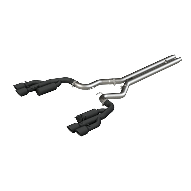 MBRP 18-22 Ford Mustang GT 5.0 Black Armor BLK Series 3-Inch Cat Back Exhaust System with Quad Tips