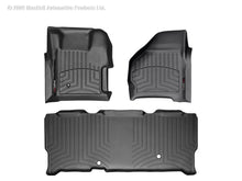 Load image into Gallery viewer, WeatherTech FloorLiner DigitalFit for 2006-2007 Ford F-250 and F-350 Super Duty - Front and Rear Black Floor Mats with 4-Wheel Drive Shifter Cutouts