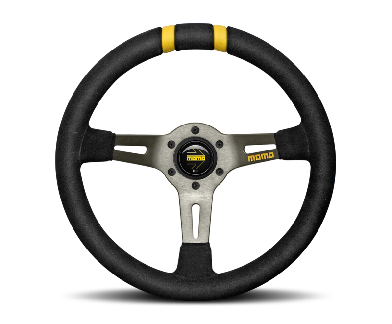 MOMO MODDRIFT 330mm Steering Wheel with Black Suede and Alloy Spokes – Part R1907/33S
