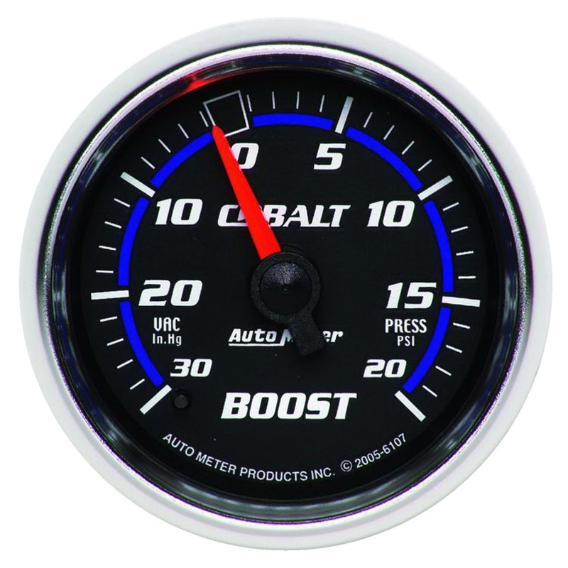 AutoMeter Cobalt 52mm Mechanical Boost Gauge - 20 PSI for Automotive Performance